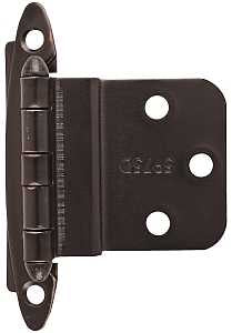 Amerock BPR3417ORB Hinge, 3/8 in Inset, Oil-Rubbed Bronze, 2-3/4 in L x 2 in W, Non-Self Closing Hinge