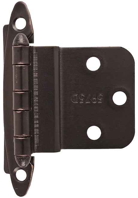 Amerock BPR3417ORB Hinge, 3/8 in Inset, Oil-Rubbed Bronze, 2-3/4 in L x 2 in W, Non-Self Closing Hinge