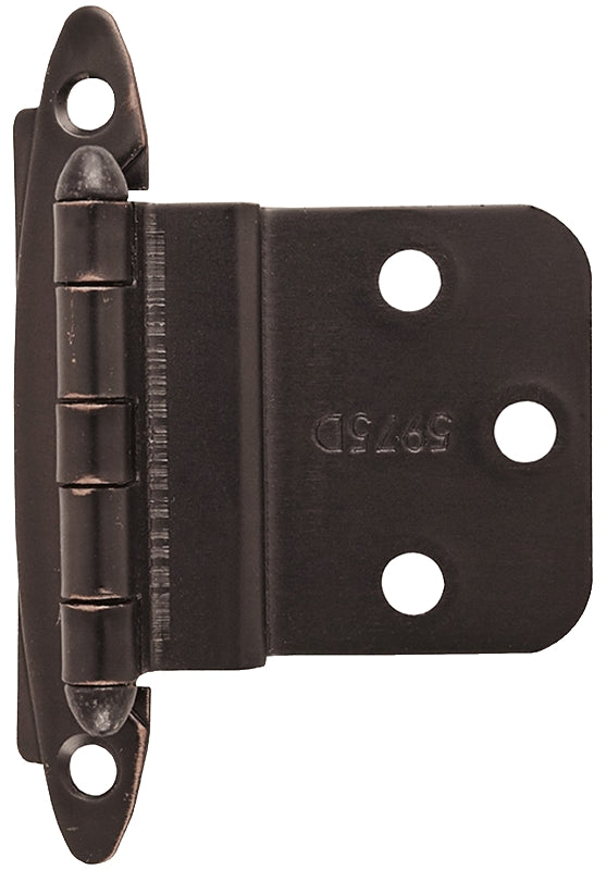 Amerock BPR3417ORB Hinge, 3/8 in Inset, Oil-Rubbed Bronze, 2-3/4 in L x 2 in W, Non-Self Closing Hinge