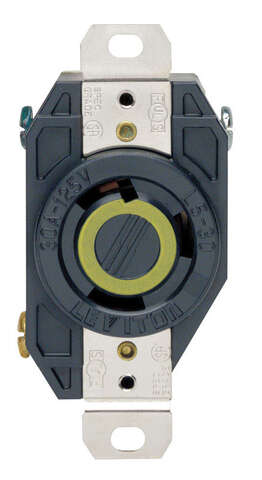 Leviton V-0-MAX 30 amps 125 V Single Black Locking Receptacle L5-30R 1 pk