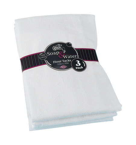 Ritz White Cotton Solid Flour Sack Towel 3 pk, Pack of 3