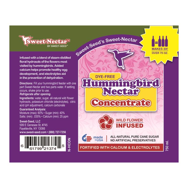 Sweet-Seed Sweet-Nectar Hummingbird Sucrose Nectar Concentrate 750 ml, Pack of 12