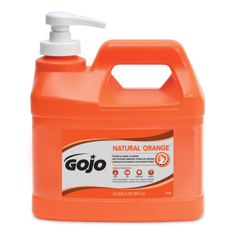 Gojo Natural Orange Citrus Scent Pumice Hand Cleaner 0.5 gal, Pack of 4