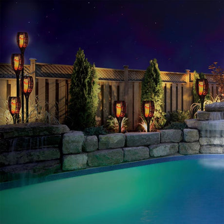 Shawshank LEDz Black Ceramic 12-36 in. Round Garden Torch 1 pc