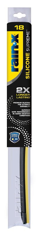 Rain-X Silicone Supreme 830518 Wiper Blade, Beam Blade, 18 in L Blade, Silicone Rubber