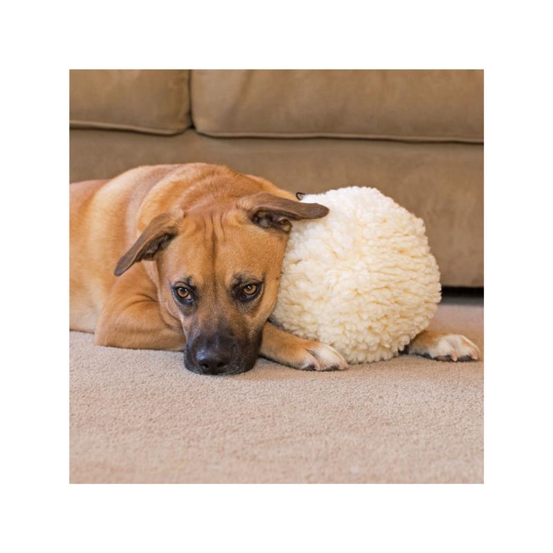 HuggleHounds Beige Fleece Ball Dog Toy Large 1 pk