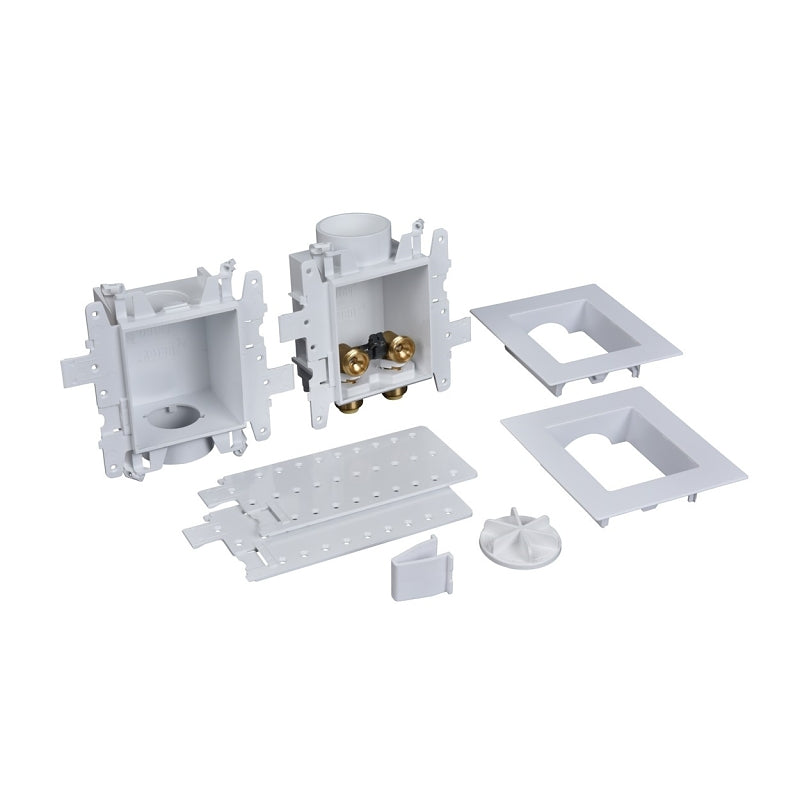 Oatey 37608 Washing Machine Connection Box, 1/4 in, PVC, 14.13 in L, 3.38 in W, 4.85 in H