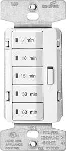 Eaton Wiring Devices PT18M-W-K Minute Timer, 15 A, 120 V, 1800 W, 5, 10, 15, 30, 60 min Off Time Setting, White