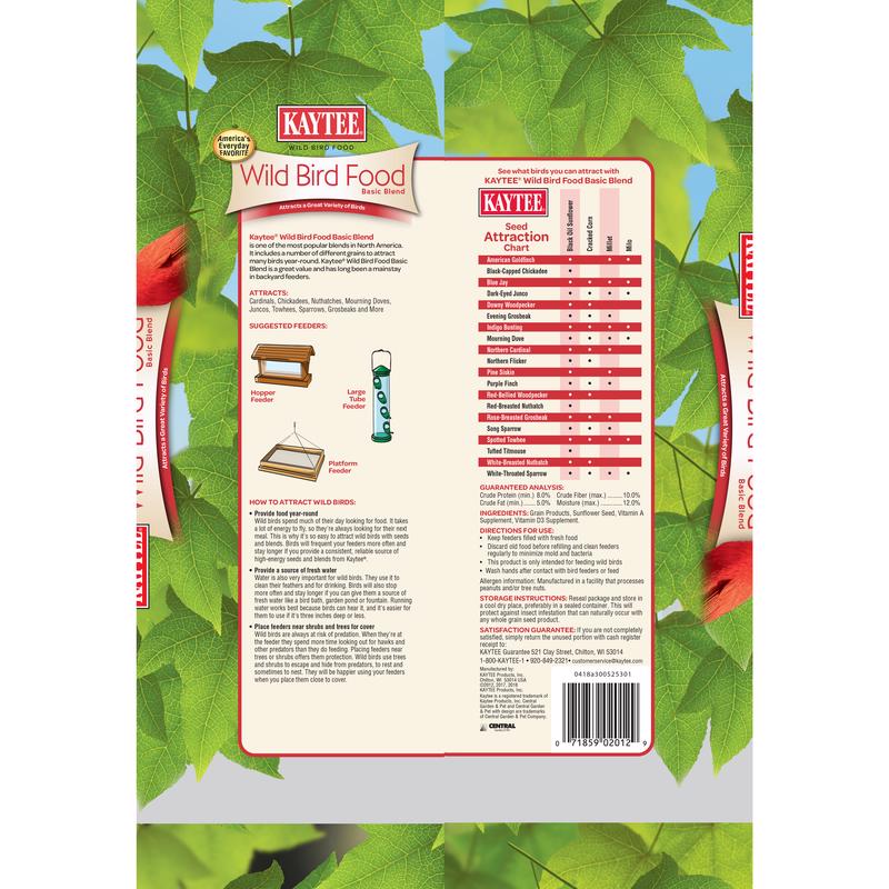 Kaytee Basic Blend Songbird Grain Products Wild Bird Food 5 lb, Pack of 8