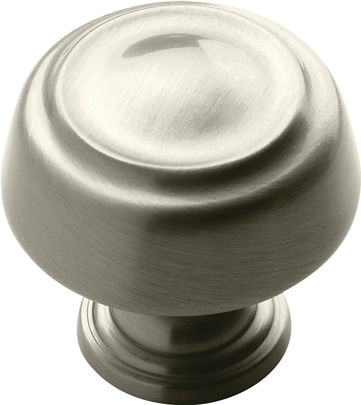 Amerock BP53700G10 Cabinet Knob, 1-3/16 in Projection, Traditional, 1-3/16 in, Zinc, Satin Nickel