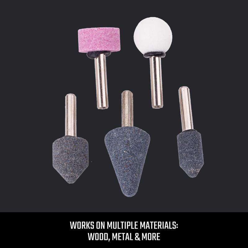 Craftsman Aluminum Oxide Grinding Stone Set Assorted Shapes 25000 rpm 5 pc