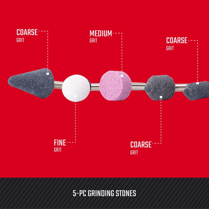 Craftsman Aluminum Oxide Grinding Stone Set Assorted Shapes 25000 rpm 5 pc