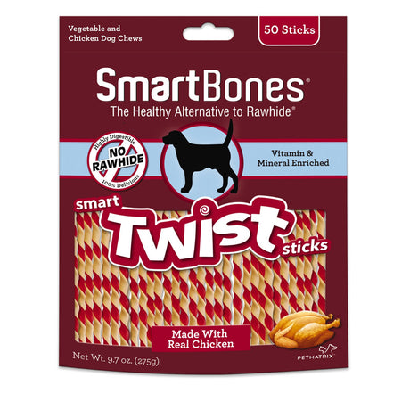 SmartBones Twist Chicken Chews For Dogs 9.7 oz 50 pk