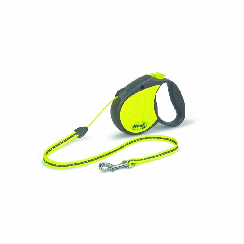Flexi Neon Yellow Retractable Plastic Dog Leash Small