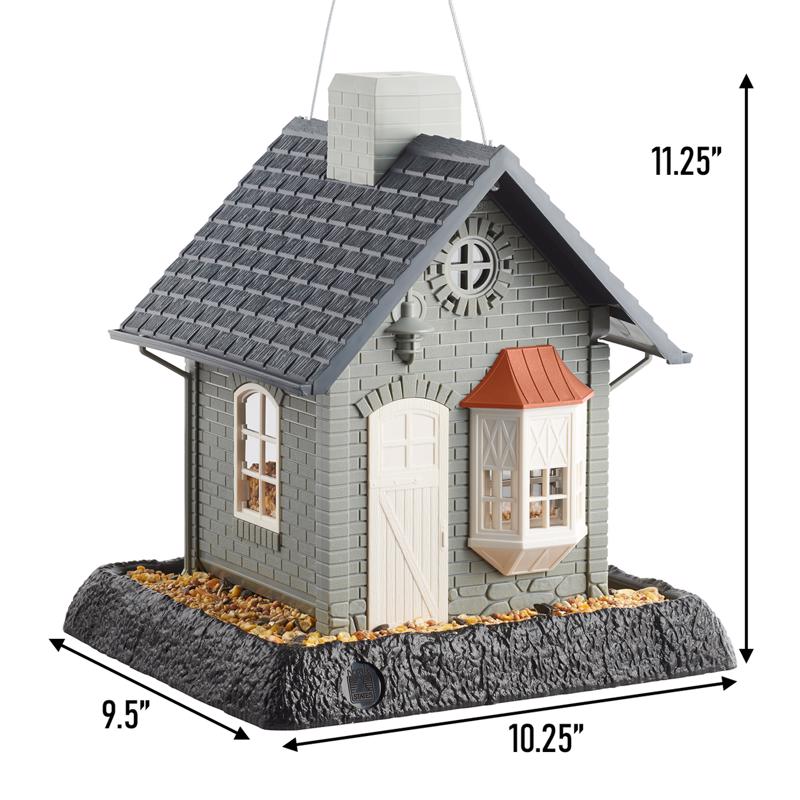 North States Village Wild Bird 5 lb Plastic Hopper Bird Feeder 4 ports