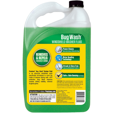 Prestone Bug Wash 32 deg Windshield Washer Fluid 1 gal, Pack of 6