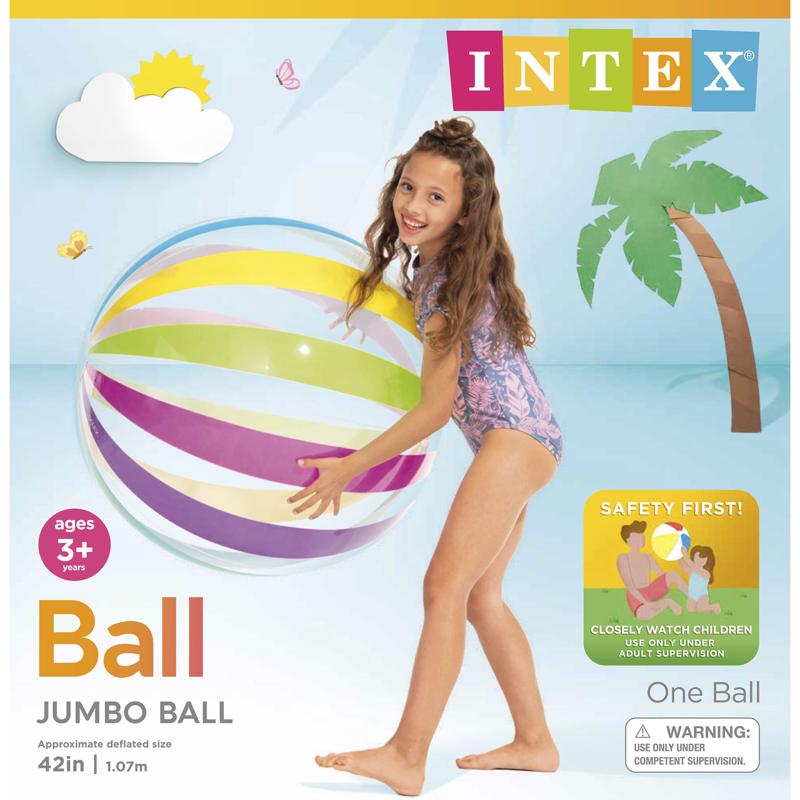 Intex Multicolored Vinyl Inflatable Jumbo Beach Ball