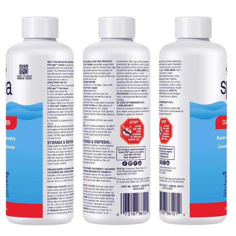HTH Spa Liquid Clarifier 16 oz, Pack of 6