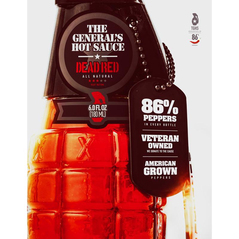 The General's Hot Sauce All Natural Dead Red Sauce 6 oz