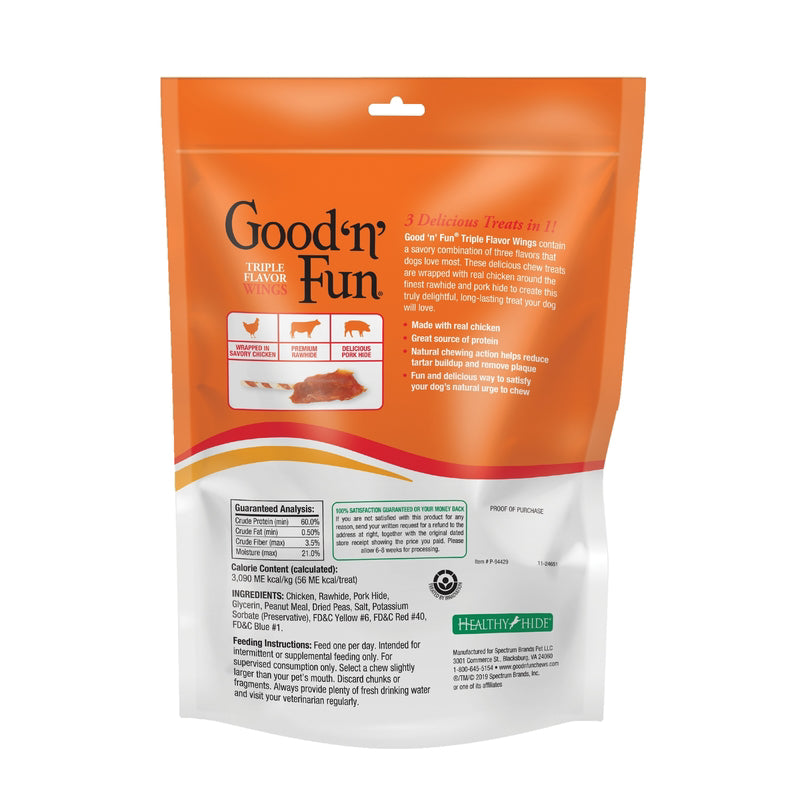Good 'n' Fun Triple Flavor Wings Treats For Dogs 4 oz 1 pk