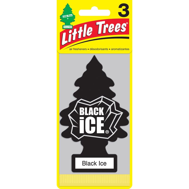 Little Trees Black Ice Scent Car Air Freshener Solid 3 pk, Pack of 8
