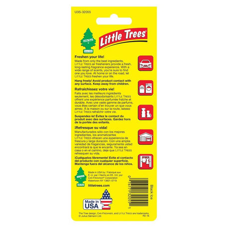 Little Trees Black Ice Scent Car Air Freshener Solid 3 pk, Pack of 8