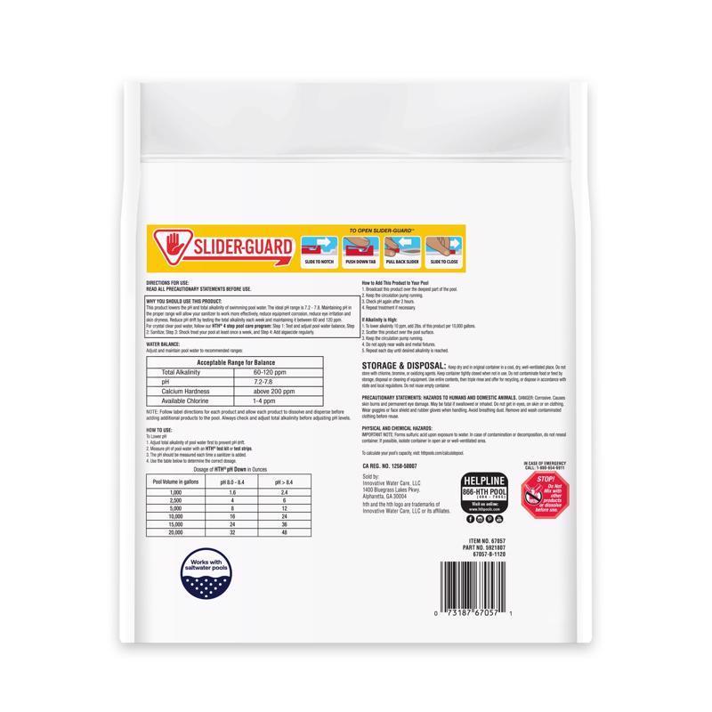 HTH Pool Care Granule pH Minus 5 lb, Pack of 4