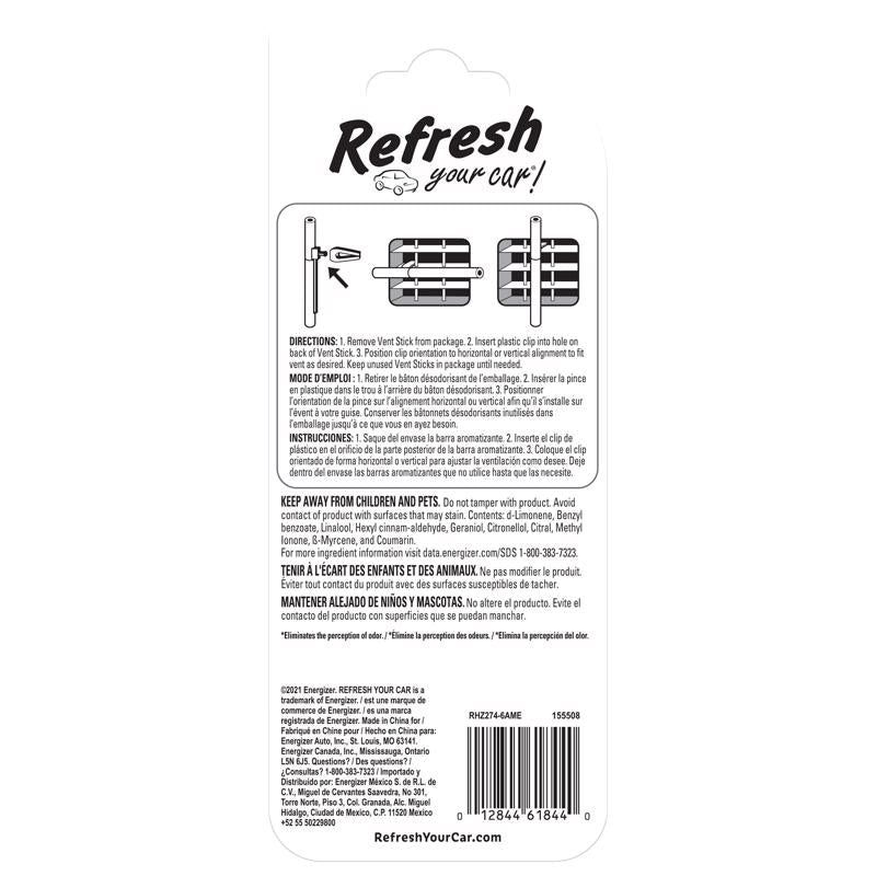 Refresh Your Car! Fresh Clover Scent Car Vent Clip Solid 6 pk