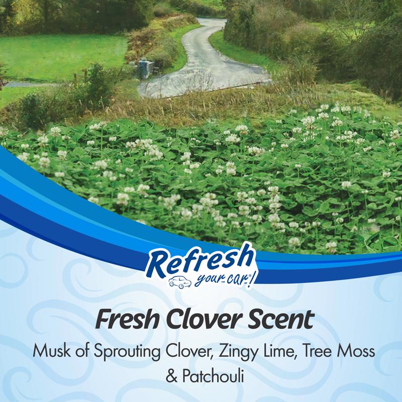 Refresh Your Car! Fresh Clover Scent Car Vent Clip Solid 6 pk