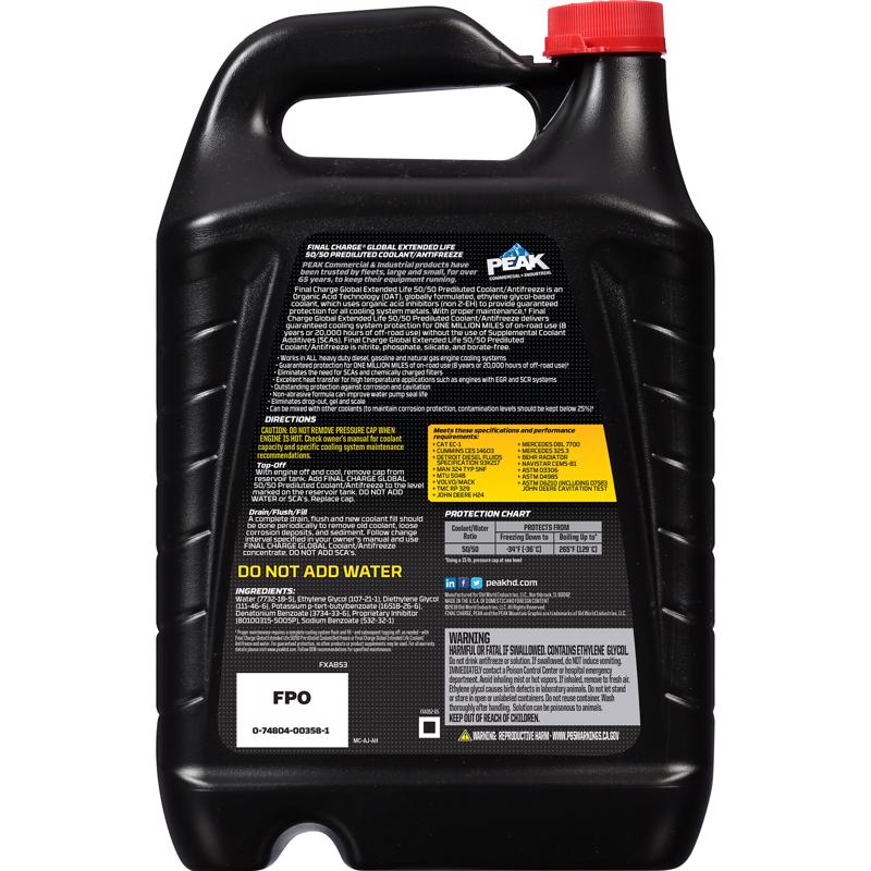 Peak Final Charge 50/50 Antifreeze/Coolant 1 gal