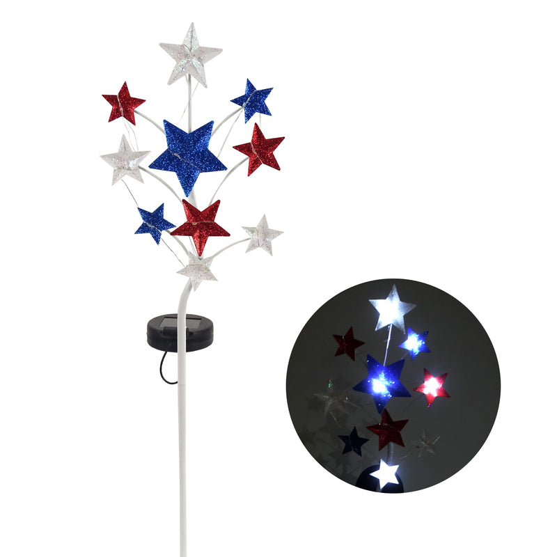 Alpine Multicolored Metal 24 in. H Star Solar Garden Stake, Pack of 6