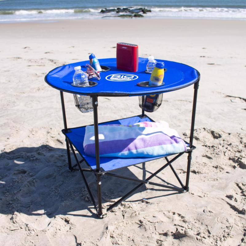 Rio Brands Plastic Blue 28 in. Round Foldable Picnic Table