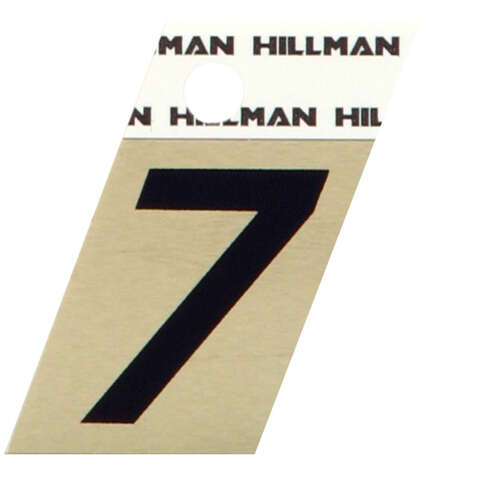 HILLMAN 1.5 in. Reflective Black Aluminum Self-Adhesive Number 7 1 pc, Pack of 6