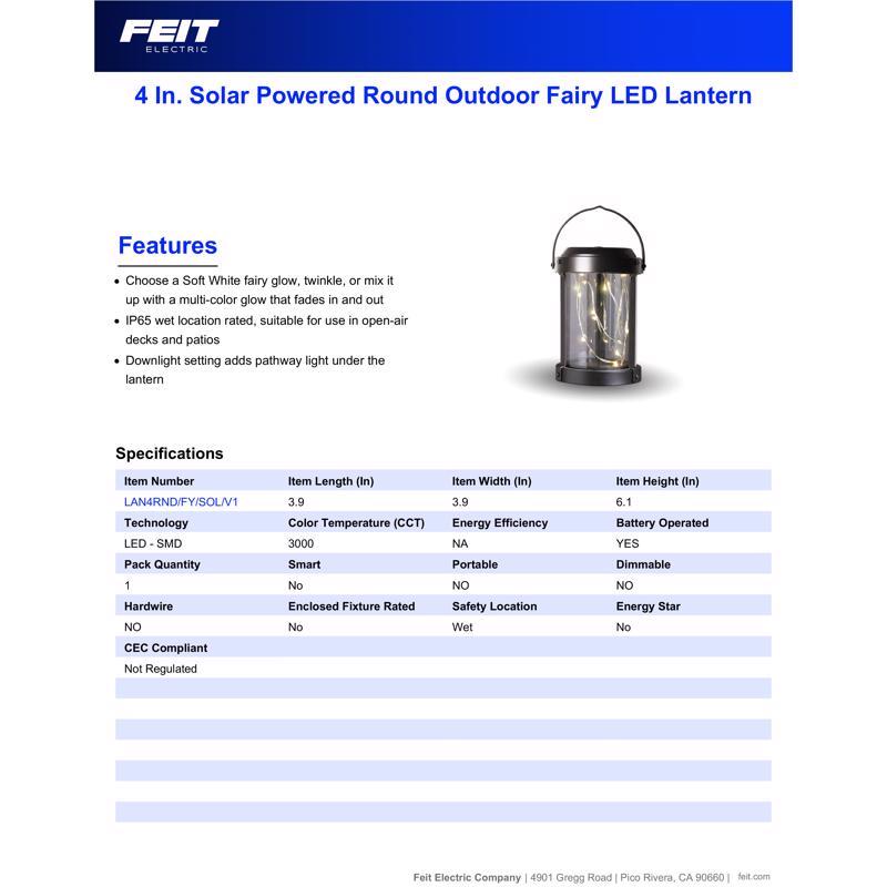 Feit Solar Fixtures 6.1 in. Solar Power Metal Round Bronze Hanging Pathway Light, Pack of 3