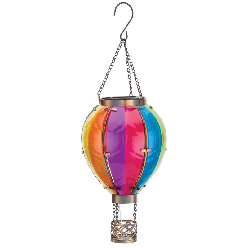 Regal Art & Gift Multicolored Glass/Metal 15 in. H Hot Air Balloon Lantern, Pack of 4