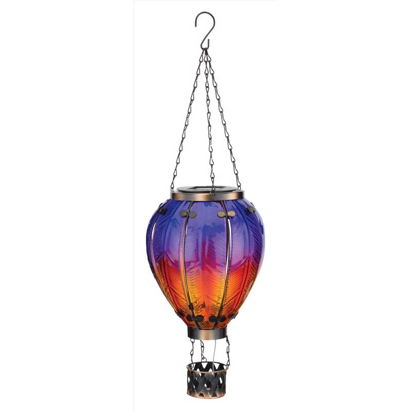 Regal Art & Gift Purple Glass/Metal 23.5 in. H Hot Air Balloon Lantern, Pack of 4