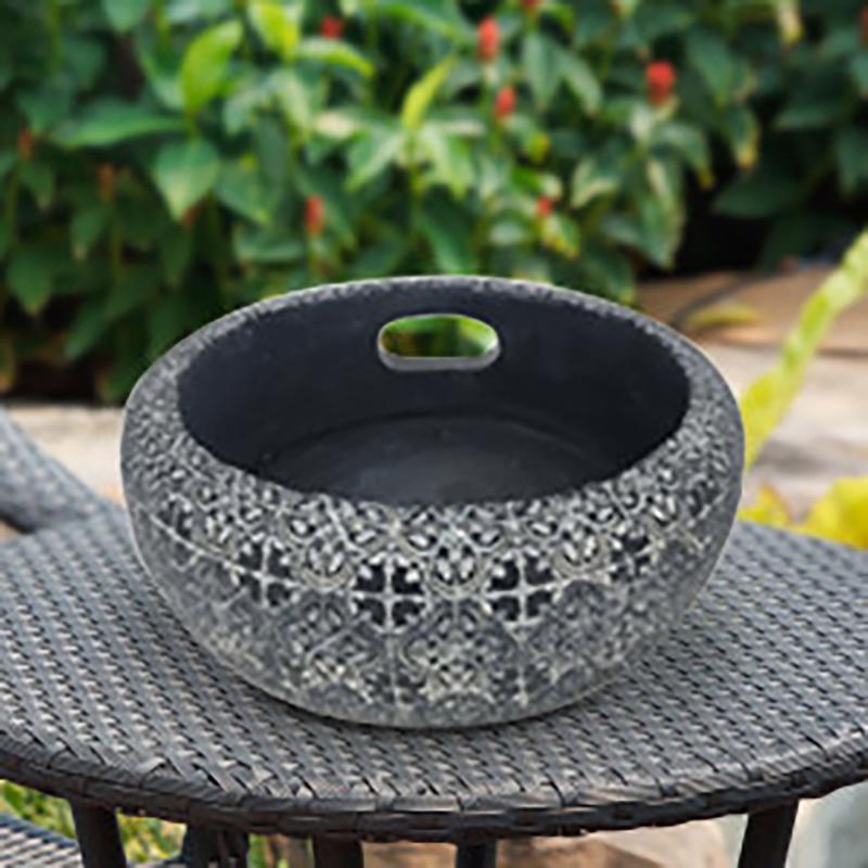 Exhart Black/Gray Resin Echo Dot Holder Outdoor Decoration, Pack of 3