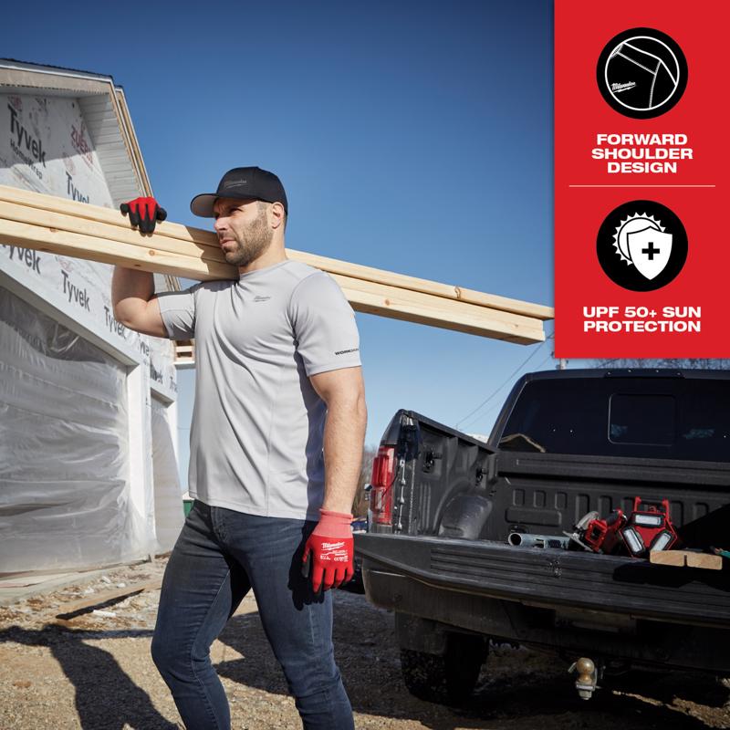 Milwaukee Workskin M Short Sleeve Men's Crew Neck Black Lightweight Performance Tee Shirt