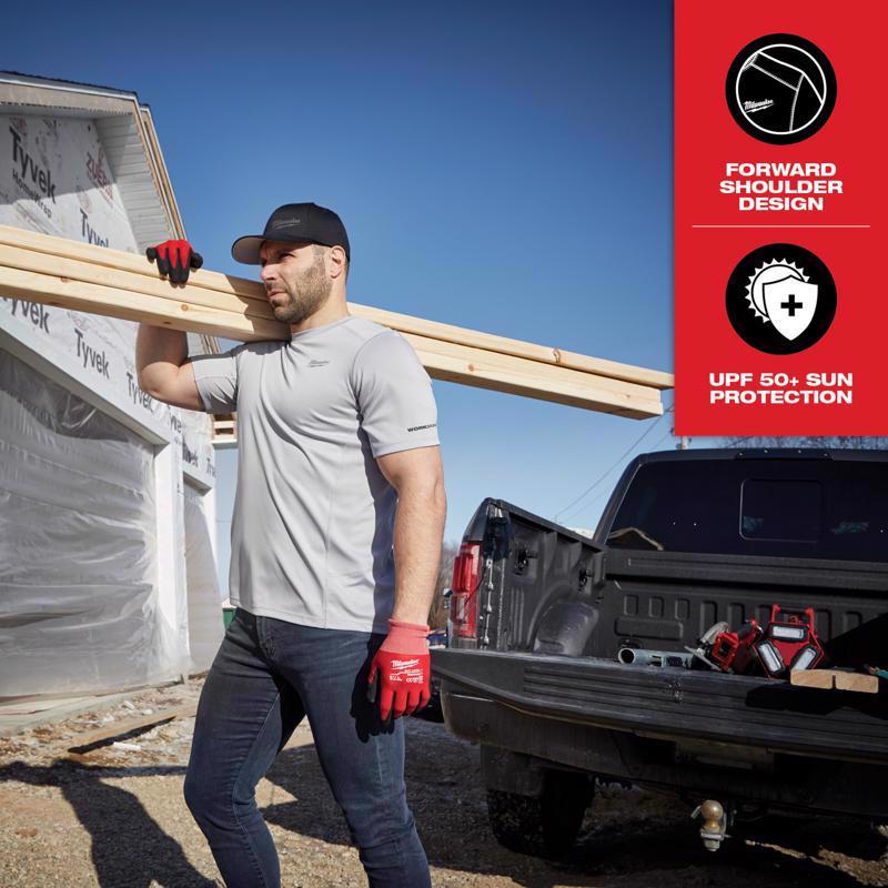 Milwaukee Workskin XL Short Sleeve Men's Crew Neck Red Lightweight Performance Tee Shirt