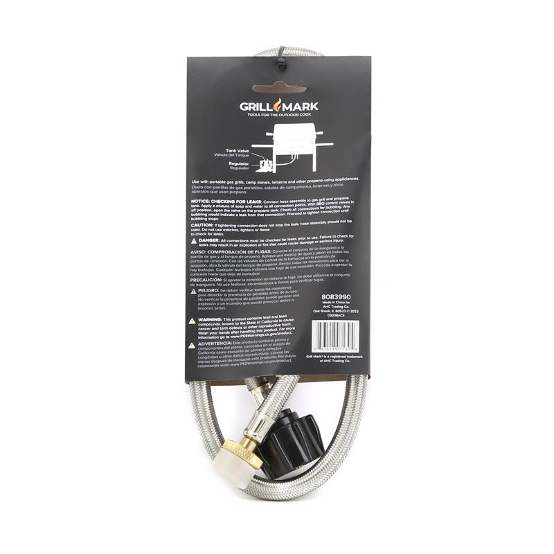 Grill Mark Stainless Steel Gas Line Hose and Adapter For Grill Mark