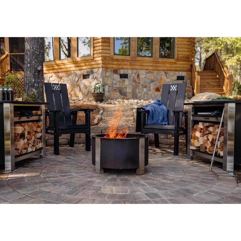 Breeo X Series 24 Corten Smokeless Fire Pit 24 in. W Corten Steel Outdoor Round Wood Fire Pit