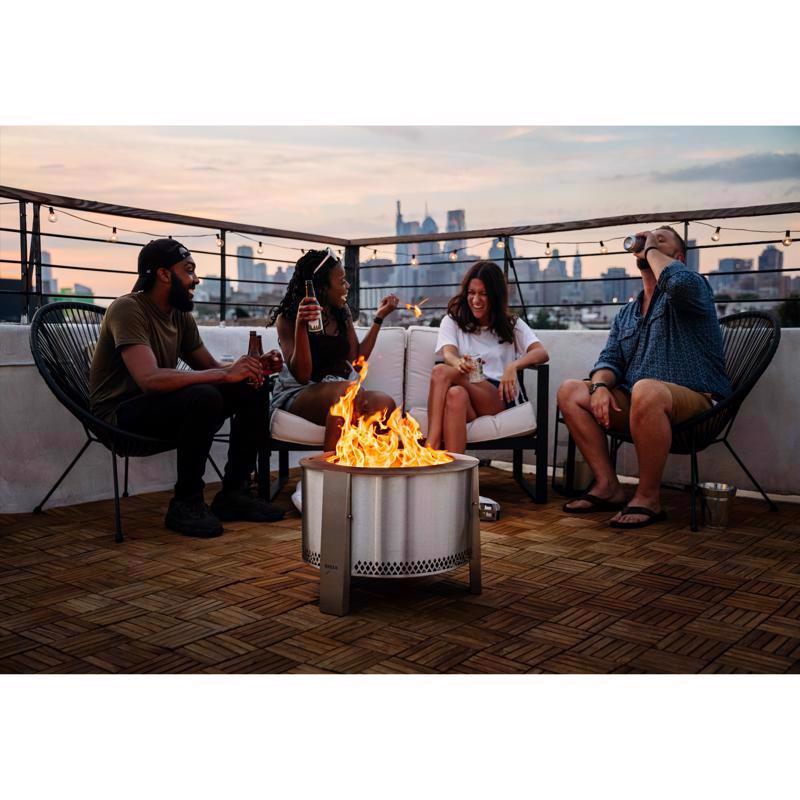 Breeo Y Series Smokeless Fire Pit 19 in. W Stainless Steel Outdoor Round Multi-Fuel Fire Pit