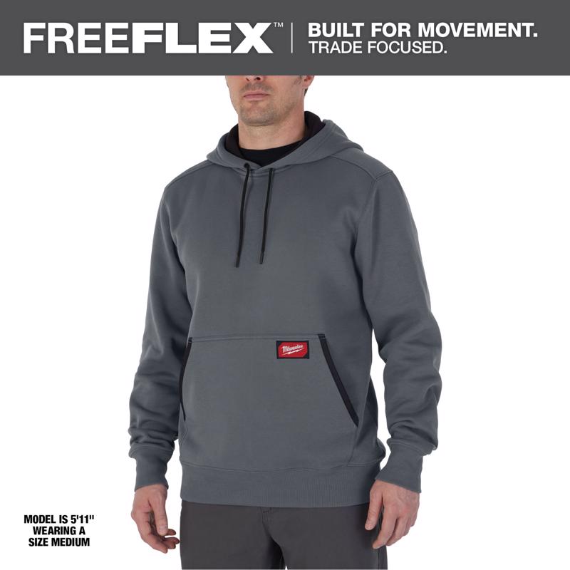 Milwaukee XL Banded Sleeve Men's Hooded Hoodie Gray