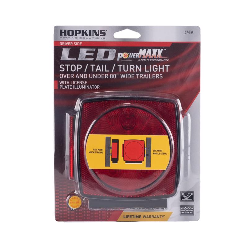Hopkins Red Square Trailer LED Light, Pack of 2