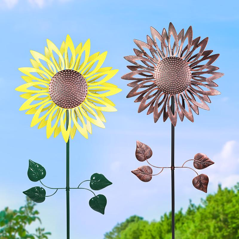 Exhart Assorted Metal 84 in. H Kinetic Sunflower Outdoor Garden Stake, Pack of 6