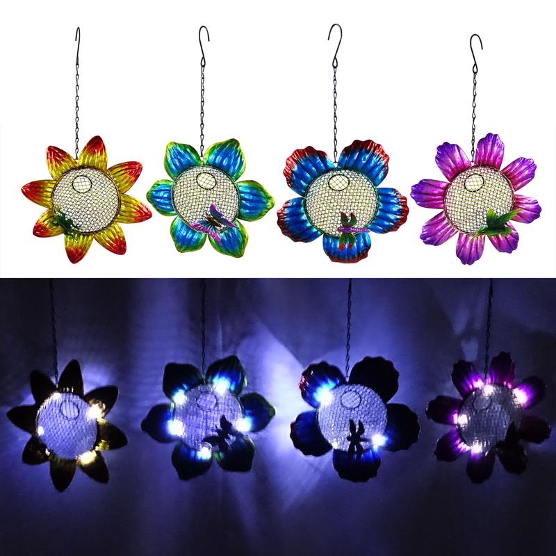 Alpine Multicolored Metal 17 in. H Flower Hanging Bird Feeder, Pack of 12