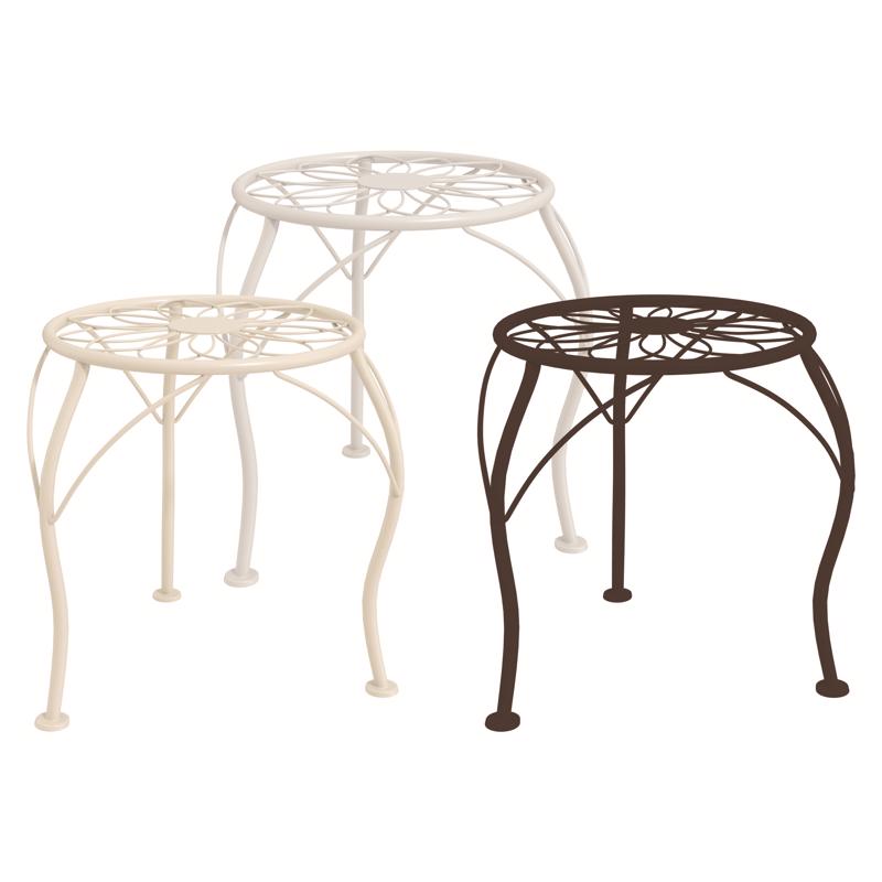 Classic Home & Garden 13.3 in. H Multi-colored Cast Iron Plant Stand, Pack of 3