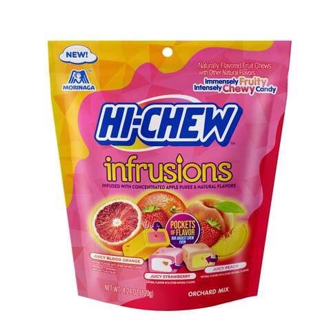 Hi-Chew Infrusions Orchard Mix Blood Orange/Peach/Strawberry Candy 4.24 oz, Pack of 7