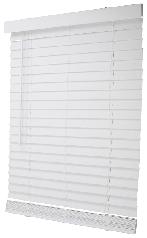 Simple Spaces FWMB-26 Blind, 72 in L, 29 in W, Faux Wood, White, Pack of 2