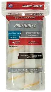 Wooster RR302-6 1/2 Roller Cover, White, 3/8 in Thick Nap, 6-1/2 in L, Fabric Cover, 2/PK